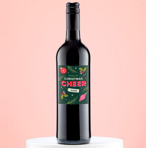 Christmas Cheer Personalised Red Wine