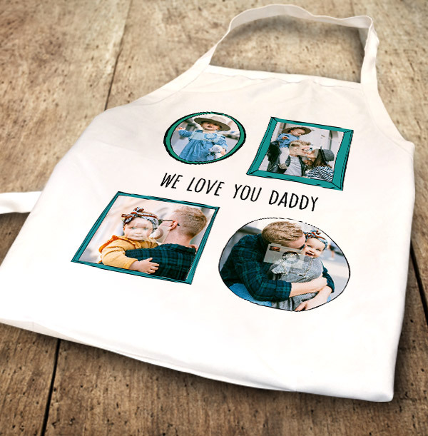 We Love You Daddy Multi Photo Apron