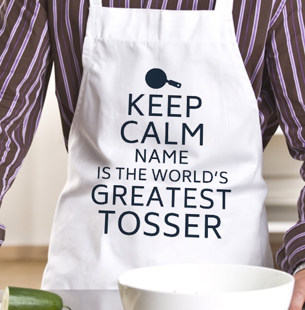 Keep Calm Greatest Tosser Personalised Apron