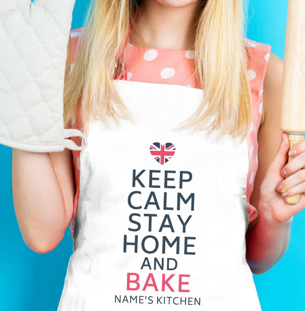 Keep Calm, Stay Home and Bake Personalised Apron