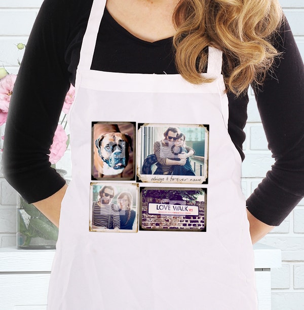 4 Photo Collage Vintage Frame Apron