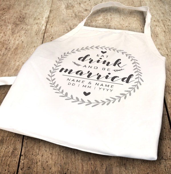 Eat, Drink & be Married Personalised Apron