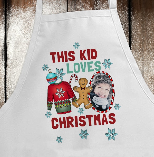 This Kid Loves Christmas Apron