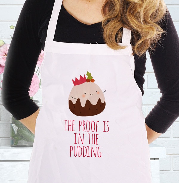 Fun Christmas Pudding Adult Apron