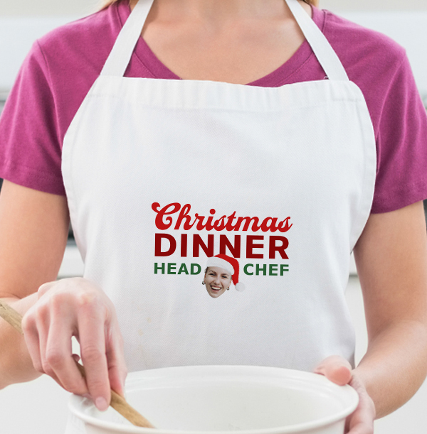 Christmas Dinner Head Chef Photo Upload Apron
