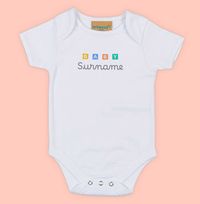 Tap to view Baby Surname Personalised Baby Grow