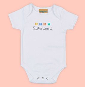 Photo of Baby Surname Personalised Baby Grow