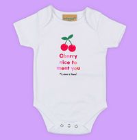 Tap to view Cherry Nice To Meet You Personalised Baby Grow