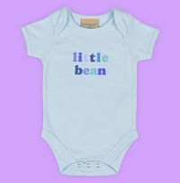 Tap to view Little Bean Blue Text Baby Grow