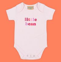 Tap to view Little Bean Pink Text Baby Grow