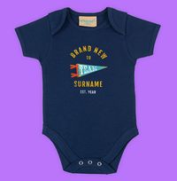 Tap to view New To Team Surname Personalised Baby Grow