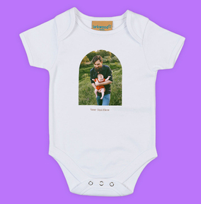 Personalised Arch Photo & Text Baby Grow