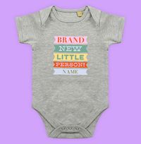 Tap to view Brand New Little Person Personalised Baby Grow