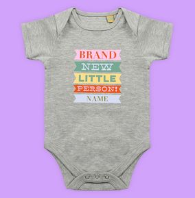 Photo of Brand New Little Person Personalised Baby Grow