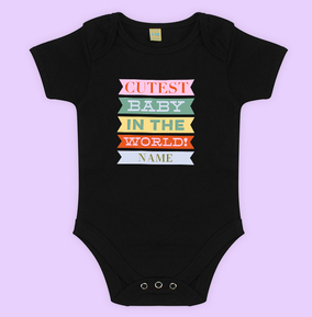 Cutest Baby In The World Letterpress Personalised Baby Grow