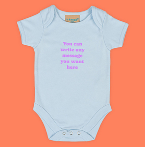 Any Message Pink Text Personalised Baby Grow