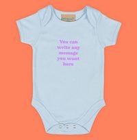 Tap to view Any Message Pink Text Personalised Baby Grow