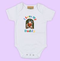 Tap to view I Love My Daddy Photo Personalised Baby Grow