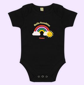 Photo of Hello Sunshine Rainbow Personalised Baby Grow