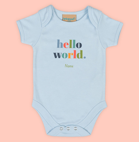 Hello World Personalised Baby Grow