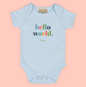 Photo of Hello World Personalised Baby Grow