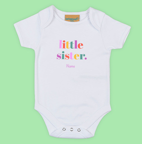 Little Sister Personalised Baby Grow