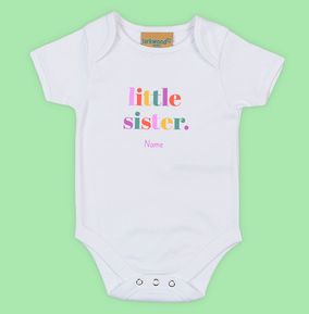 Photo of Little Sister Personalised Baby Grow