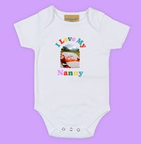 Tap to view I Love My Nanny Photo Personalised Baby Grow