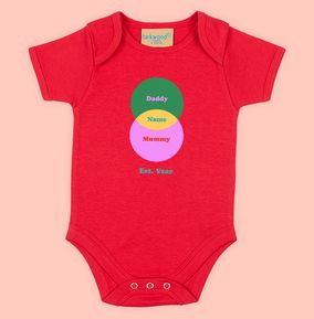 Photo of Mummy, Daddy, Baby Venn Diagram Personalised Baby Grow
