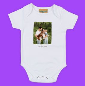 Photo of Personalised Baby Grow Photo & Text