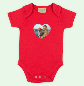 Heart Photo Personalised Baby Grow