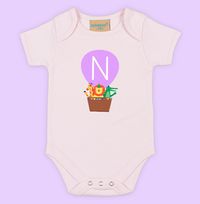 Tap to view Pink Balloon Initial Personalised Baby Grow
