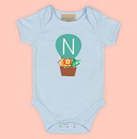 Tap to view Green Balloon Personalised Initial Baby Grow