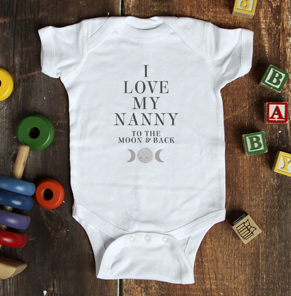 Nanny To The Moon and Back Personalised Baby Grow