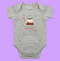 Tap to view Pudding's First Christmas Personalised Baby Grow