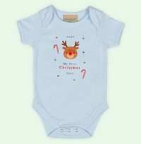 Tap to view Reindeer My First Christmas Personalised Baby Grow