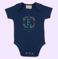 Tap to view Christmas Wreath Personalised Baby Grow