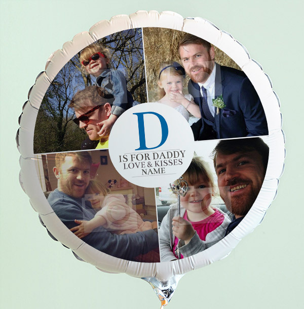 Personalised D Is For Daddy Full Photo Balloon