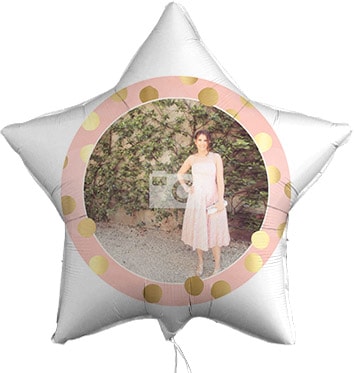 Gold Dots Personalised Photo Balloon