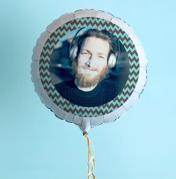 Personalised Photo Balloon - Chevron Border