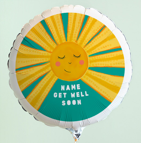 Get Well Soon Sunshine Personalised Balloon