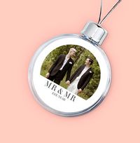 Tap to view Personalised Mr & Mr Wedding Anniversary Photo Bauble