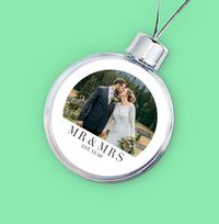 Tap to view Personalised Mr & Mrs Wedding Anniversary Photo Bauble