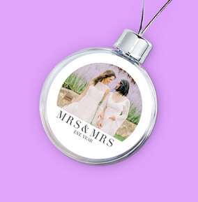 Personalised Mrs & Mrs Wedding Anniversary Photo Bauble