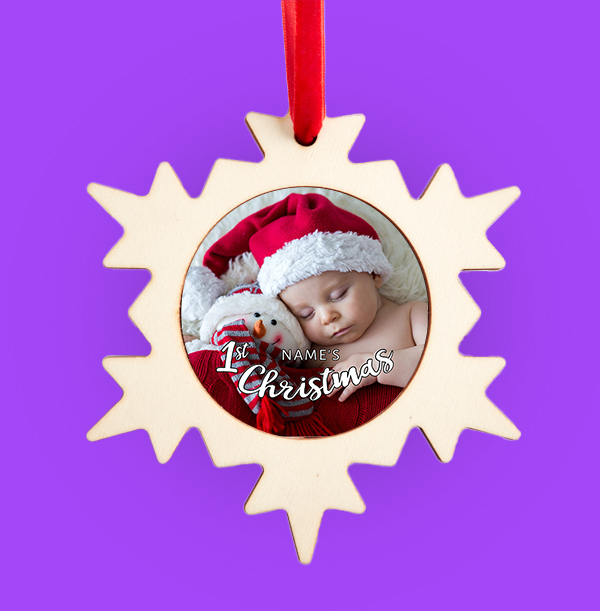 Baby's 1st Christmas Photo Bauble