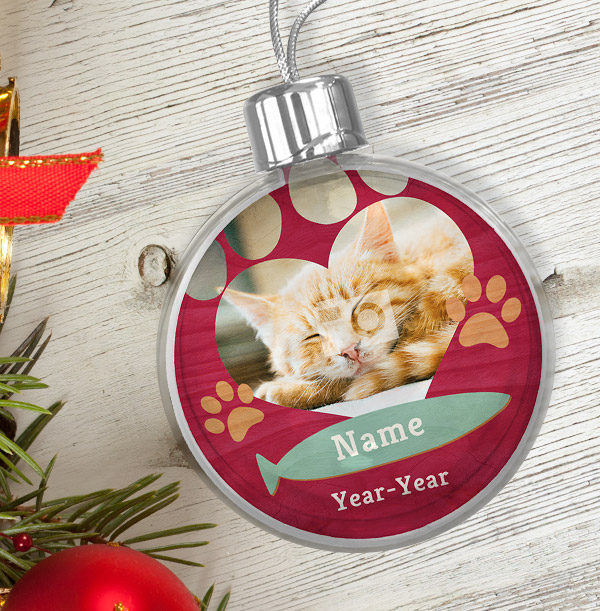 Cat Memorial Photo Bauble