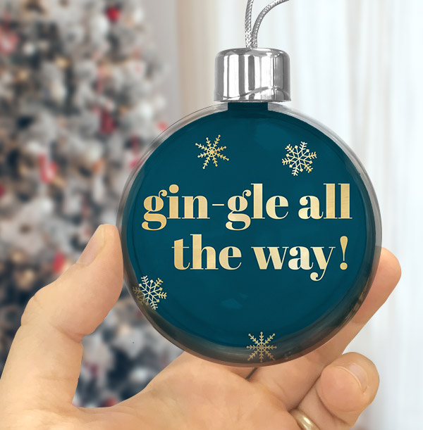 Gin-gle All the Way Personalised Bauble