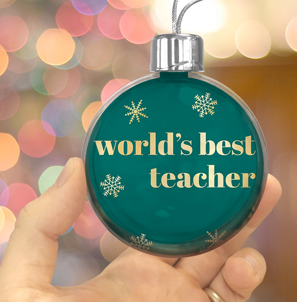 World's Best Teacher Personalised Bauble