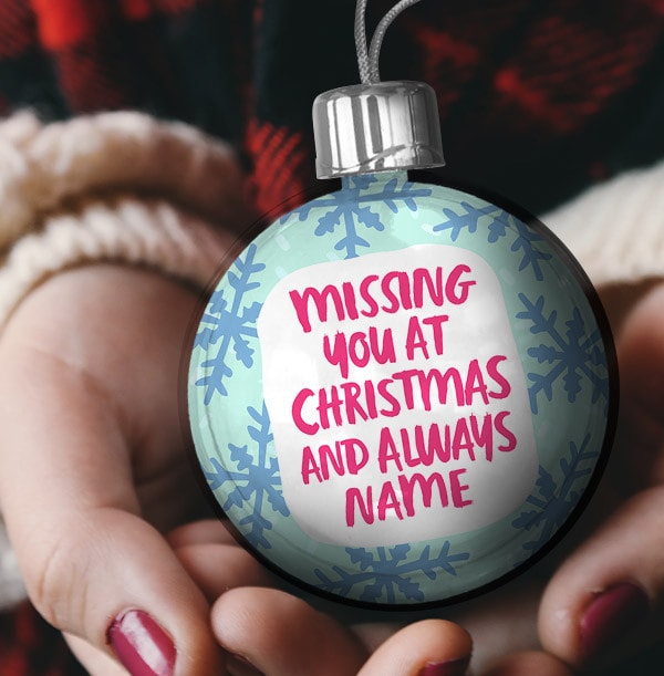 Missing You at Christmas Personalised Bauble