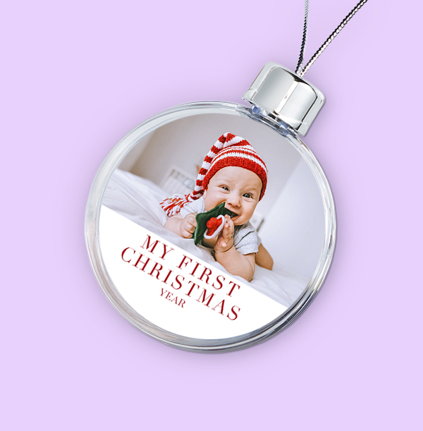 My First Christmas Photo Bauble